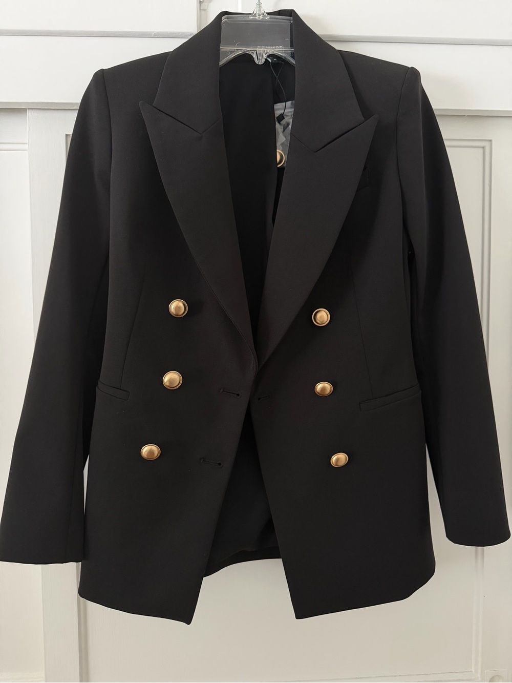 Express Double-Breasted Black Blazer with Gold Buttons - Women's Jacket-XS new